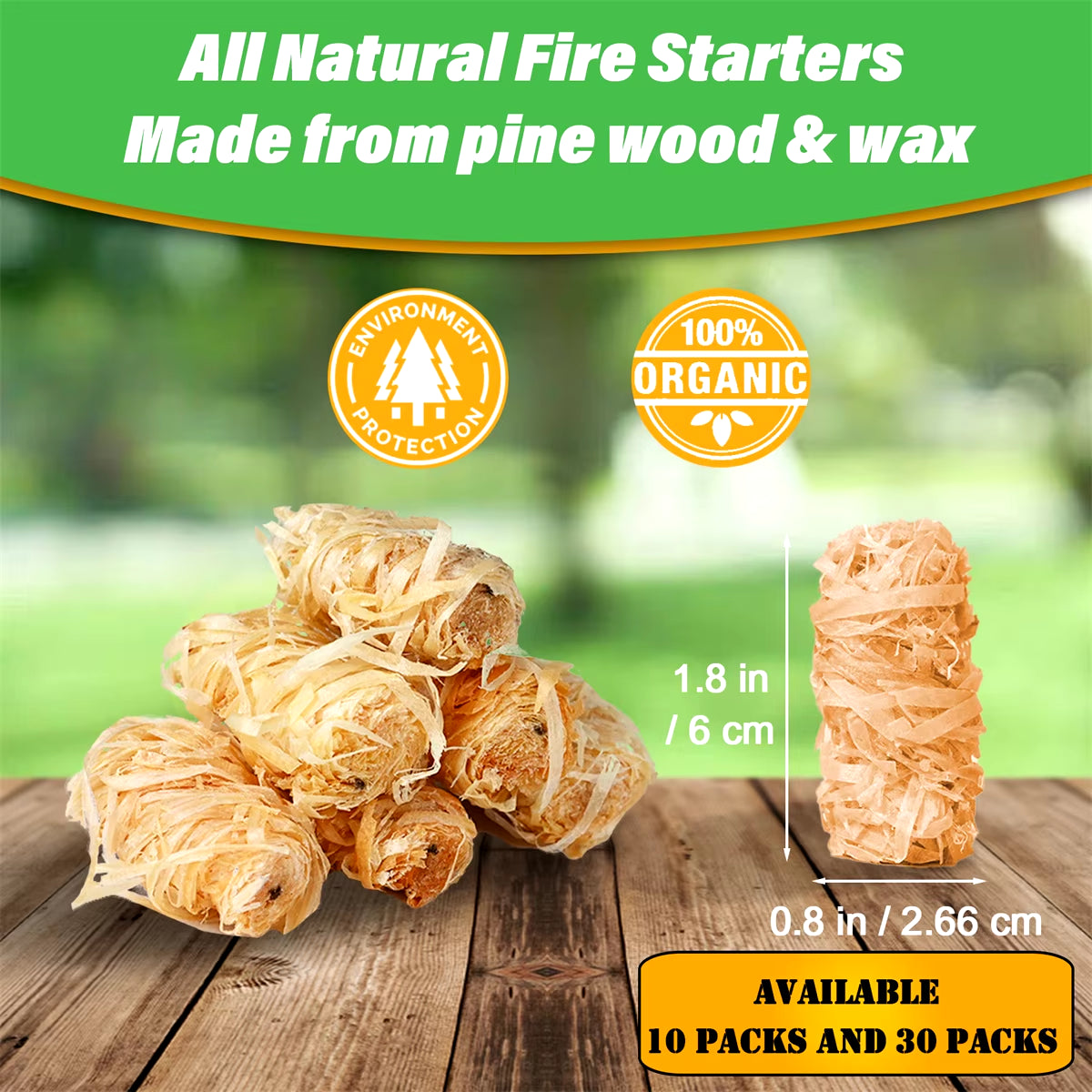 72-Piece Natural Charcoal Fire Starters for Quick Ignition - Ideal for Campfires, Pizza Ovens, BBQ Grills, and Smokers