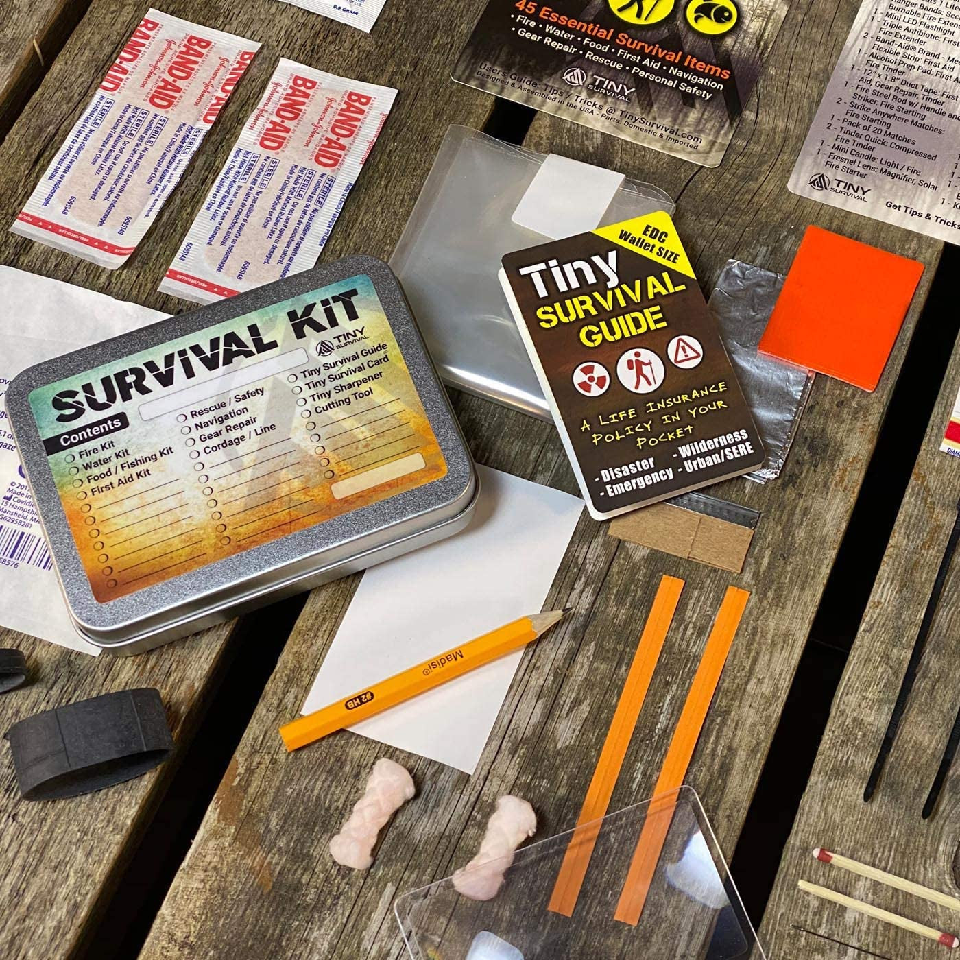 EDC Survival Kit Bundle: Comprehensive Kit with Tiny Survival Guide and Storage Tin for Emergency Preparedness and Tactical Use - Ideal Gift Option