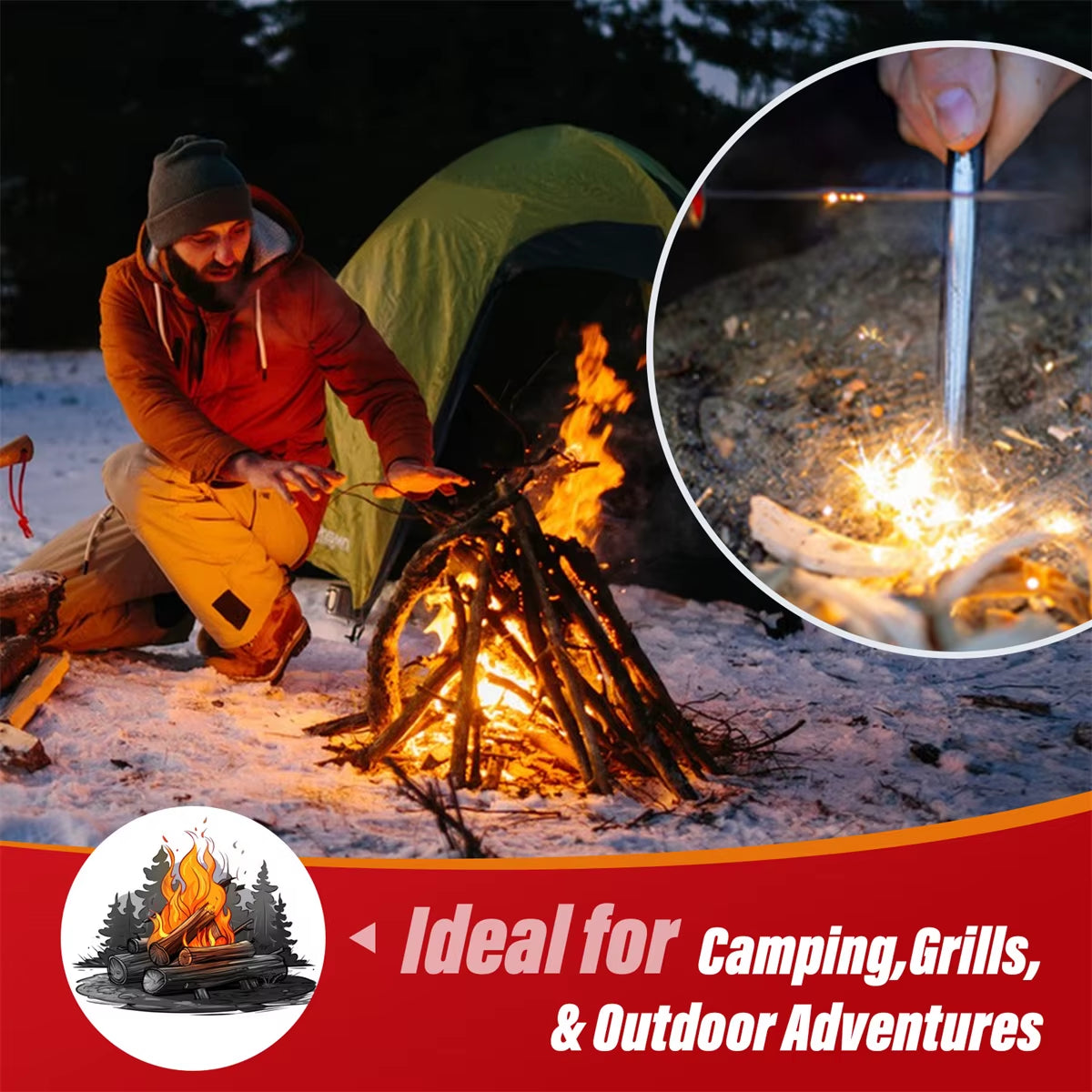 72-Piece Natural Charcoal Fire Starters for Quick Ignition - Ideal for Campfires, Pizza Ovens, BBQ Grills, and Smokers