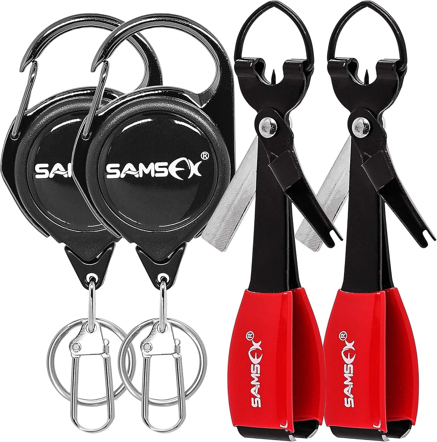 SAMSFX Multifunctional Fishing Knot Tying Tool and Nippers with Retractor for Quick Knot Tying on Hooks, Lures, and Flies