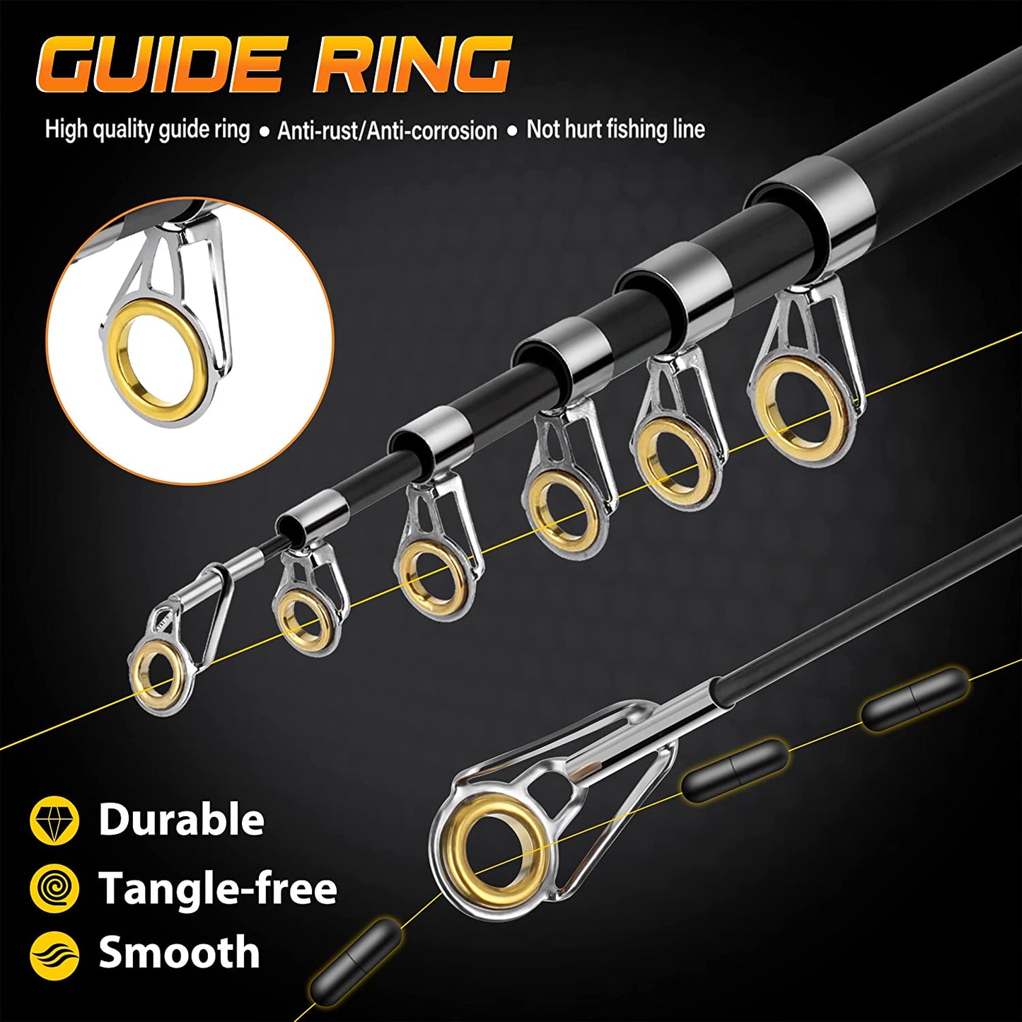 PLUSINNO Carbon Fiber Telescopic Fishing Rod and Reel Combo for Saltwater and Freshwater Fishing