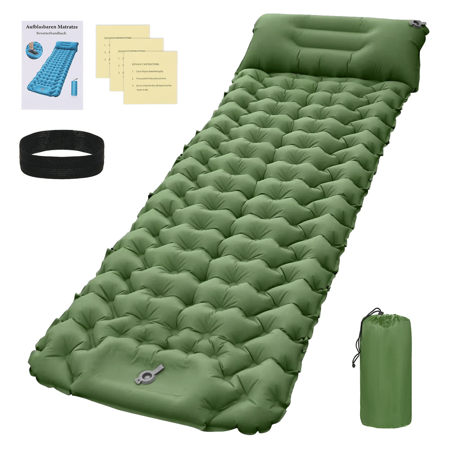 Camping Sleeping Pad with Pillow and Built-in Pump