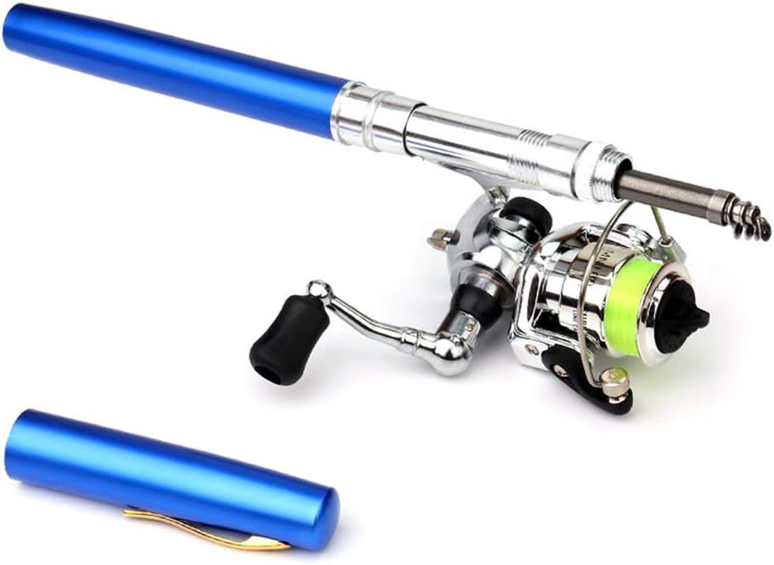 Lixada Telescopic Mini Pen Fishing Rod and Spinning Reel Combo Kit