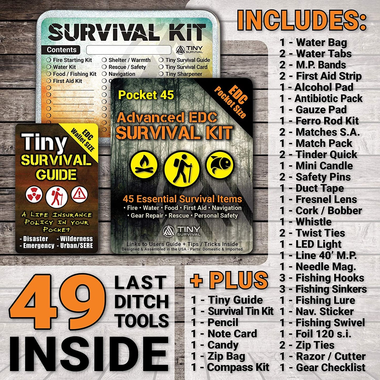 EDC Survival Kit Bundle: Comprehensive Kit with Tiny Survival Guide and Storage Tin for Emergency Preparedness and Tactical Use - Ideal Gift Option