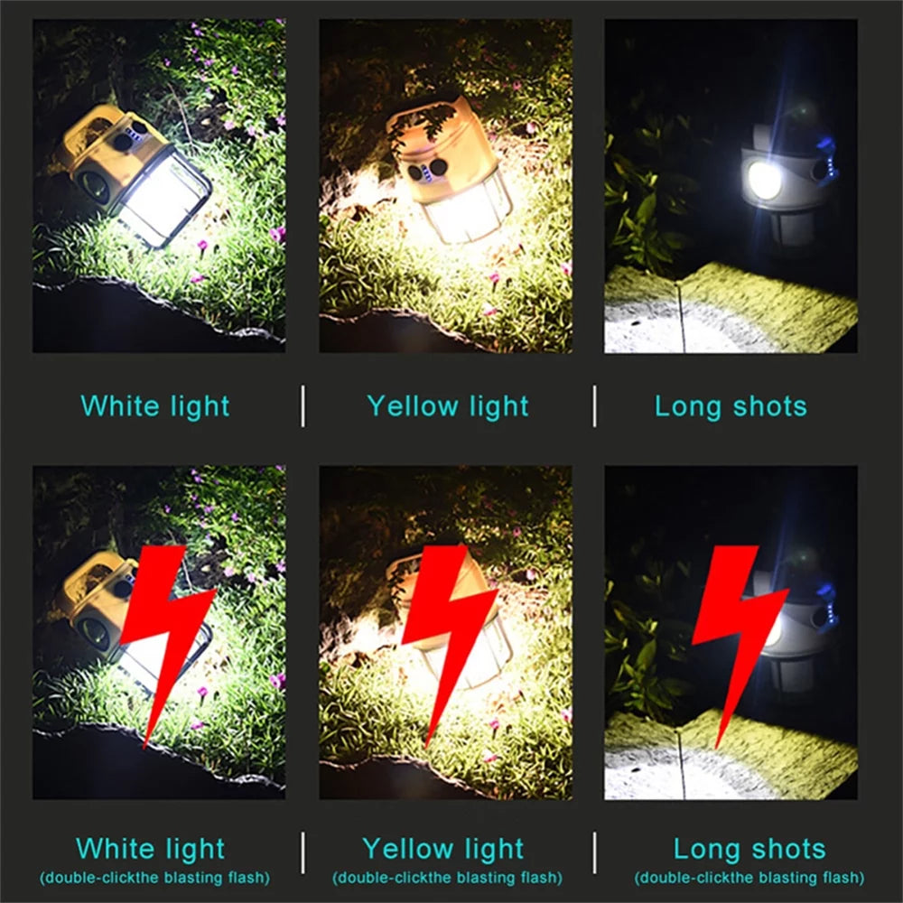 LED Camping Light USB Rechargeable Flashlight Tent Light 1500LM Camping LED Lantern Spotlight Torch Lantern