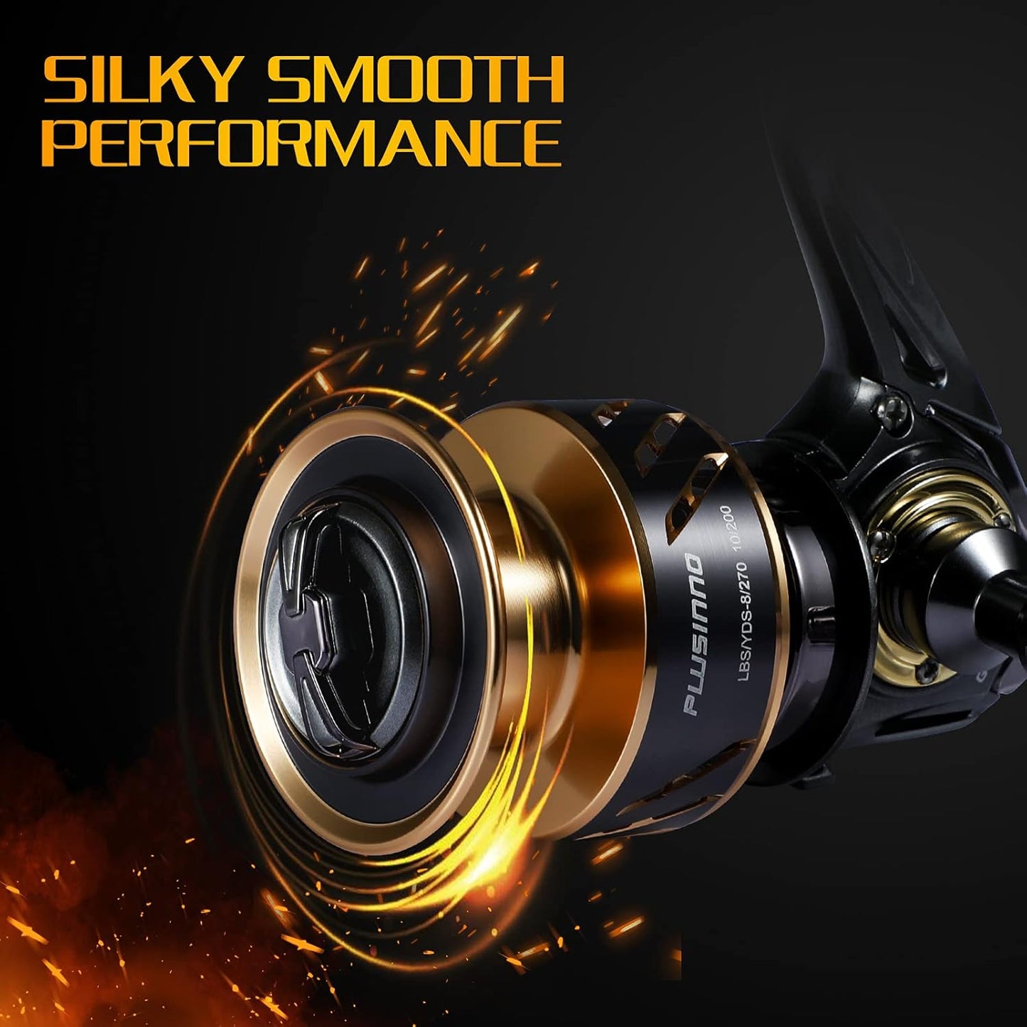 PLUSINNO GG High-Speed Spinning Reel with 5.1:1-5.7:1 Gear Ratio, 22-30 LB Drag System, 9+1BB Ultra Smooth Performance, Lightweight Design for Freshwater and Saltwater Fishing