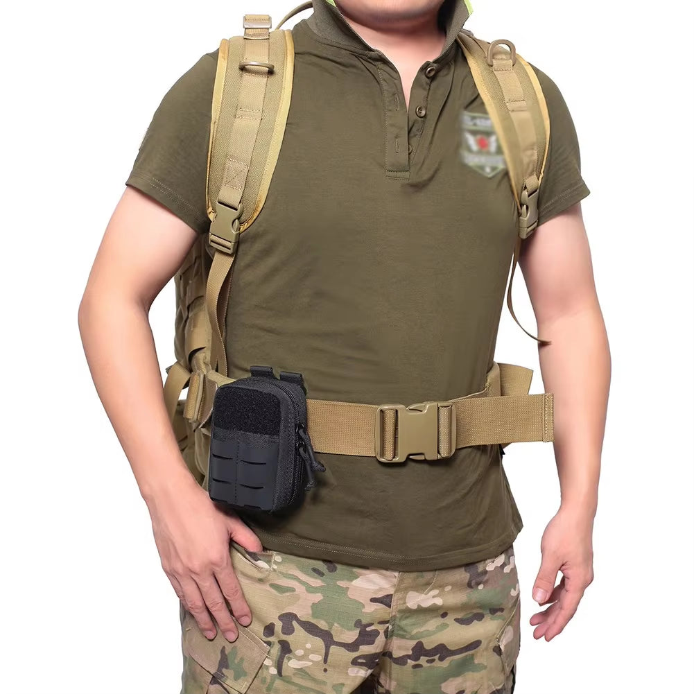 600D Tactical Molle Pouch - Outdoor Hunting, Hiking, and First Aid Waist Bag for Men - Ideal for Camping, Traveling, and Carrying Flashlights