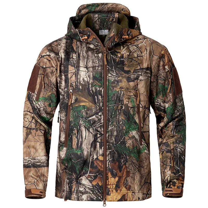 Silent Soft Shell Camouflage Hunting Jacket