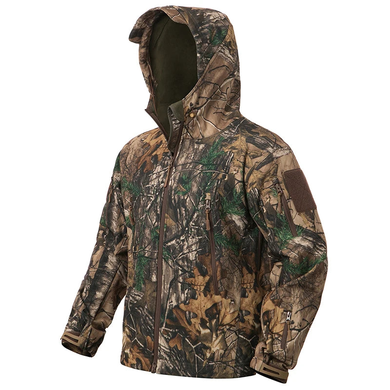 Silent Soft Shell Camouflage Hunting Jacket