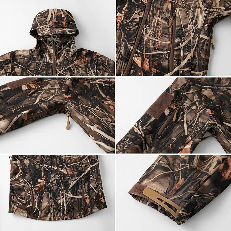 Silent Soft Shell Camouflage Hunting Jacket