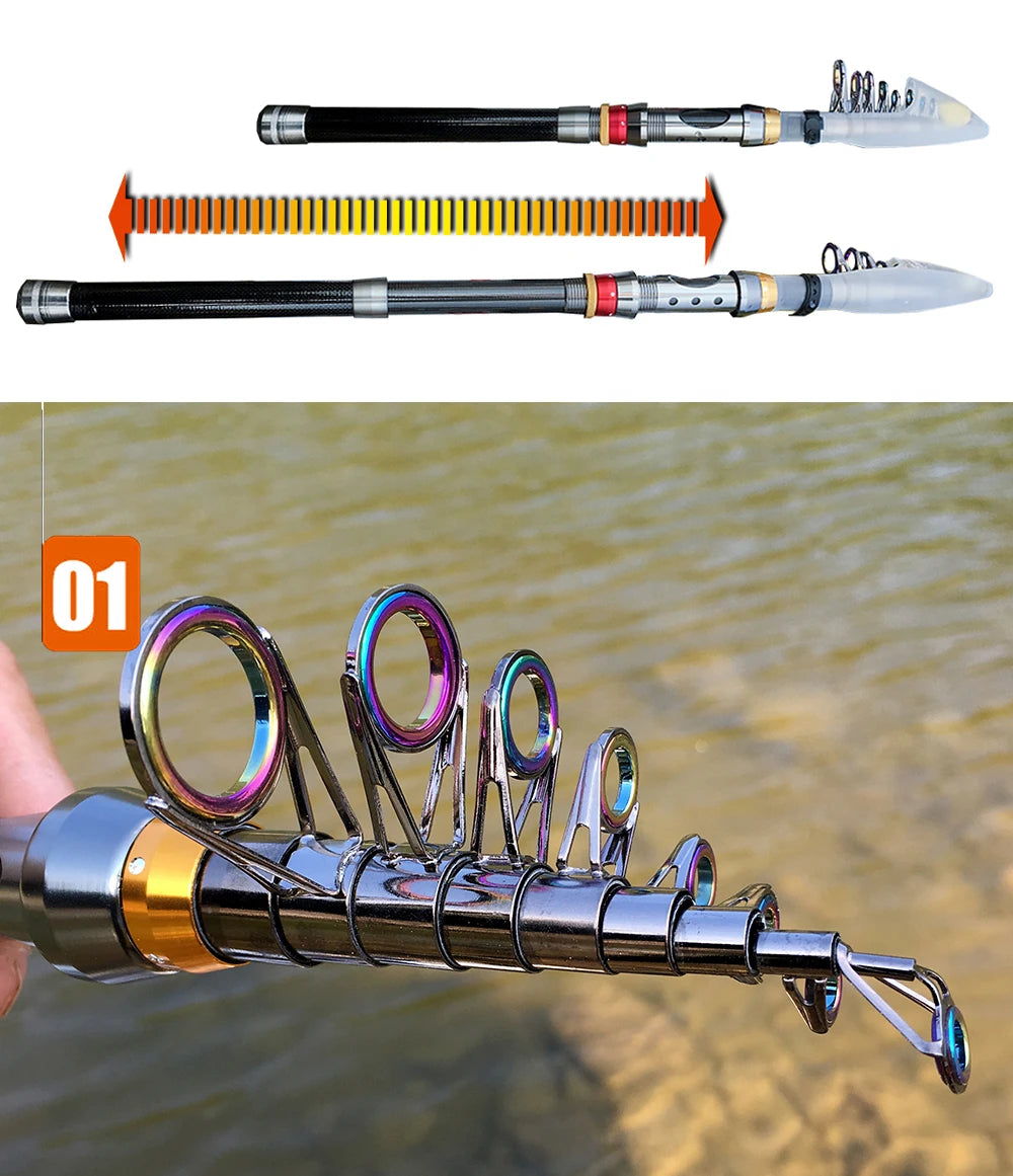 Pesca Carbon Fiber Fishing Rod And Reel Combo (1.8-3.6m)