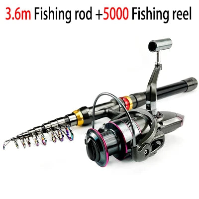 Pesca Carbon Fiber Fishing Rod And Reel Combo (1.8-3.6m)