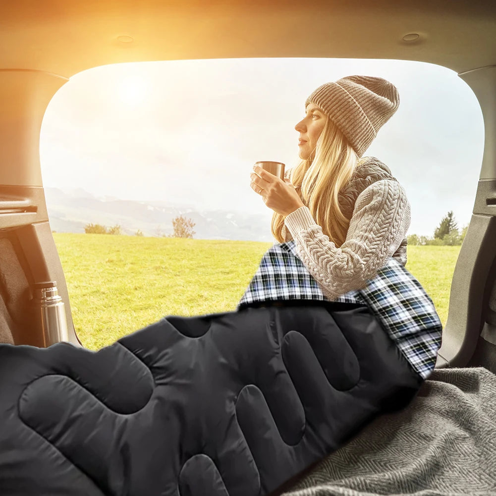 Double Sleeping Bag, For Two Adults (with 2 Pillows)