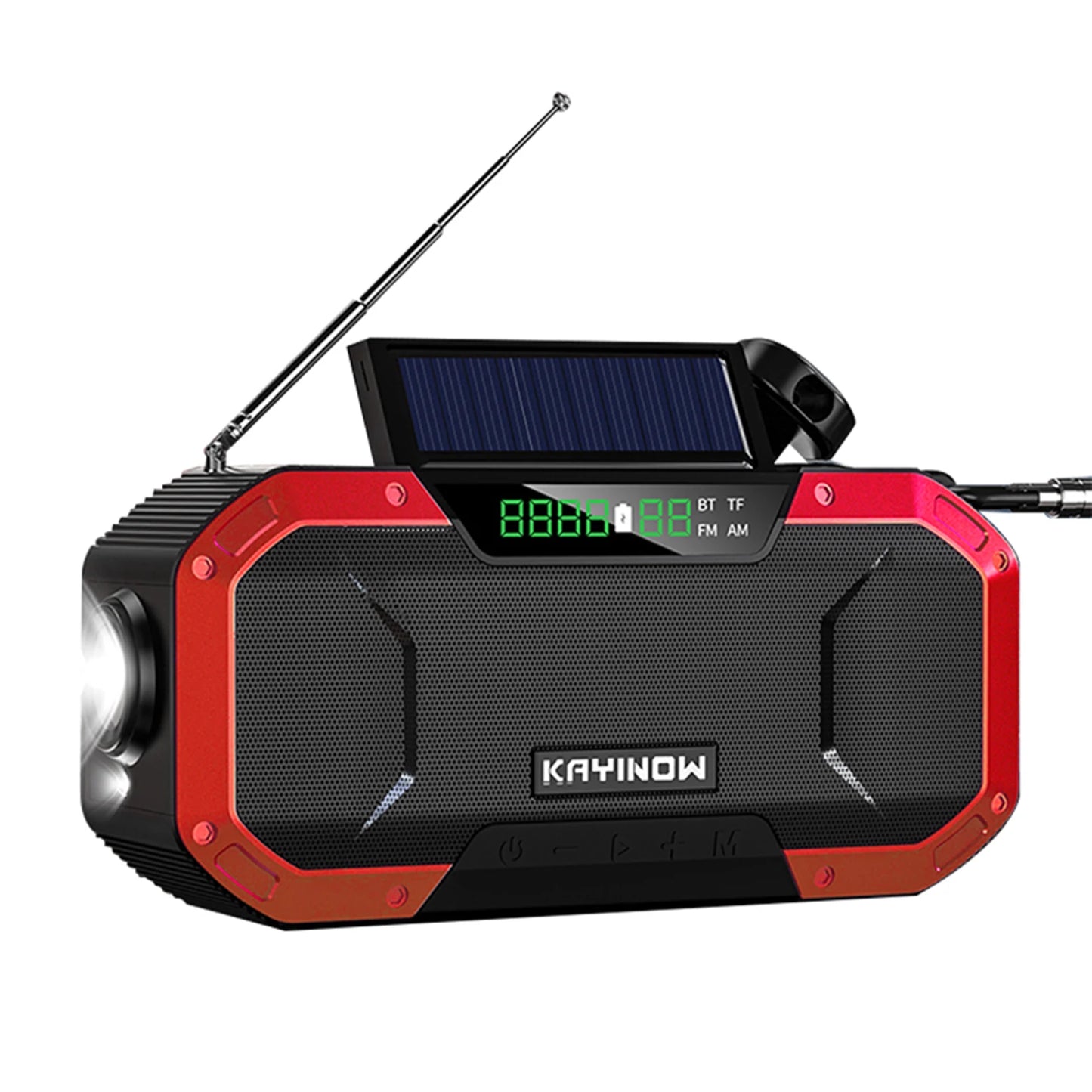 KAYINOW Portable Emergency Solar Hand Crank Radio 5000mAh Power Bank Cranker Flash Light Camping Survival Kit Radio ערכת חירום