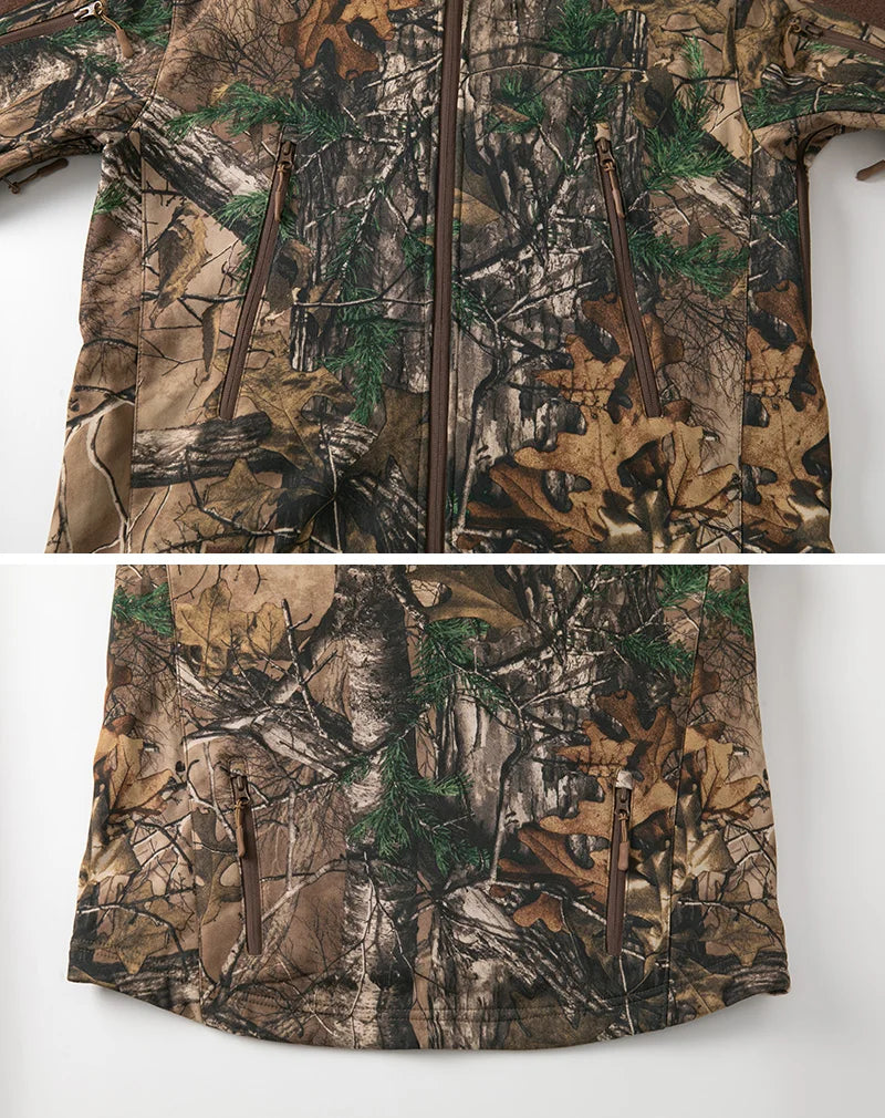 Silent Soft Shell Camouflage Hunting Jacket
