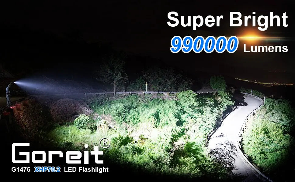 Goreit Flashlight P70. - 990000 Lumens, Rechargeable