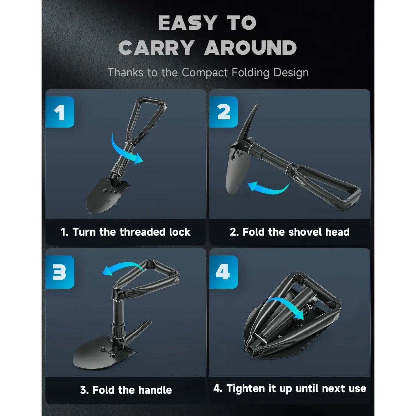 Mini Tactical Folding Shovel, Entrenching Tool