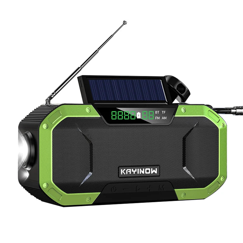 KAYINOW Portable Emergency Solar Hand Crank Radio 5000mAh Power Bank Cranker Flash Light Camping Survival Kit Radio ערכת חירום