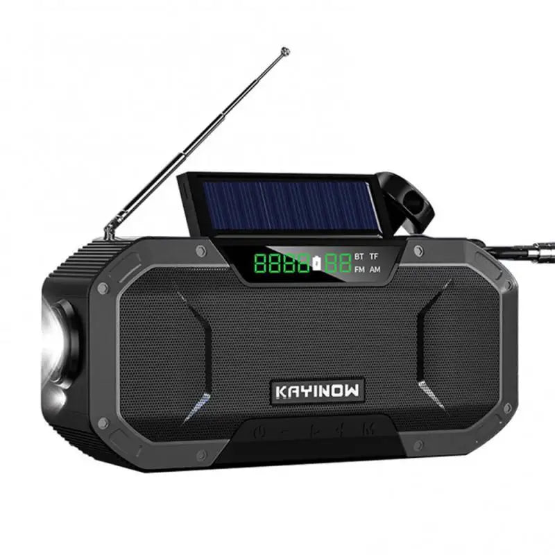 KAYINOW Portable Emergency Solar Hand Crank Radio 5000mAh Power Bank Cranker Flash Light Camping Survival Kit Radio ערכת חירום
