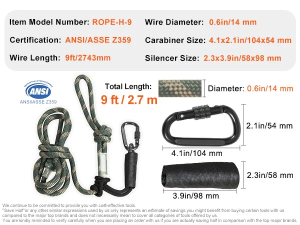 VEVOR Tree stand Safety Rope