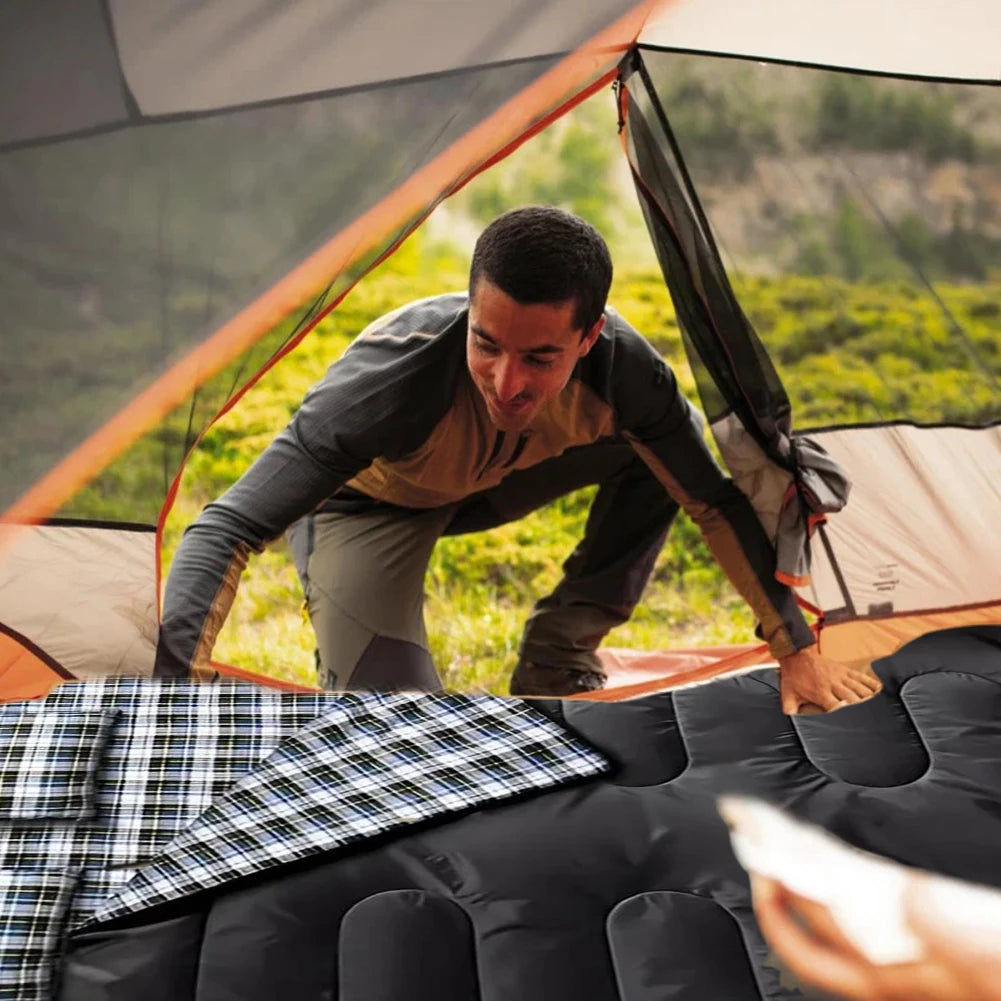 Double Sleeping Bag, For Two Adults (with 2 Pillows)