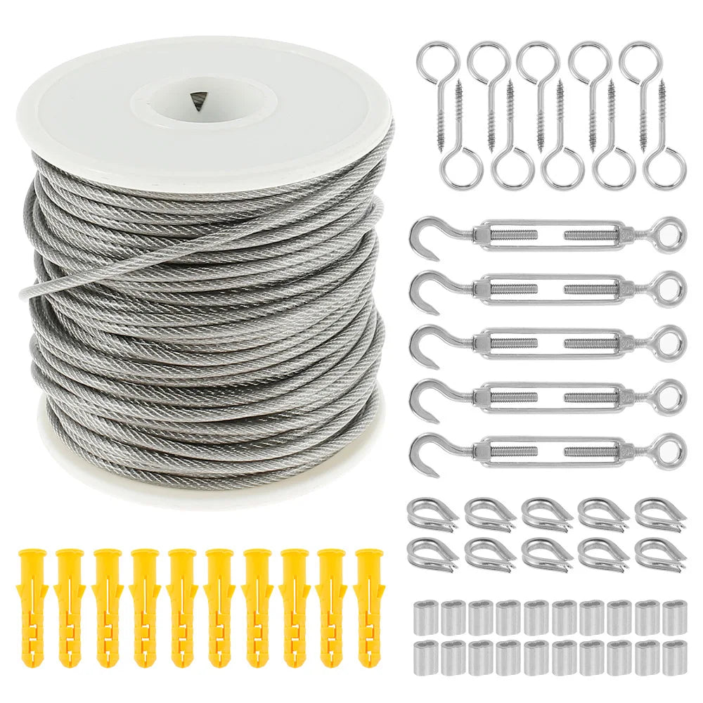 15/30m Stainless Steel Cable Rope Kits, Heavy Duty
