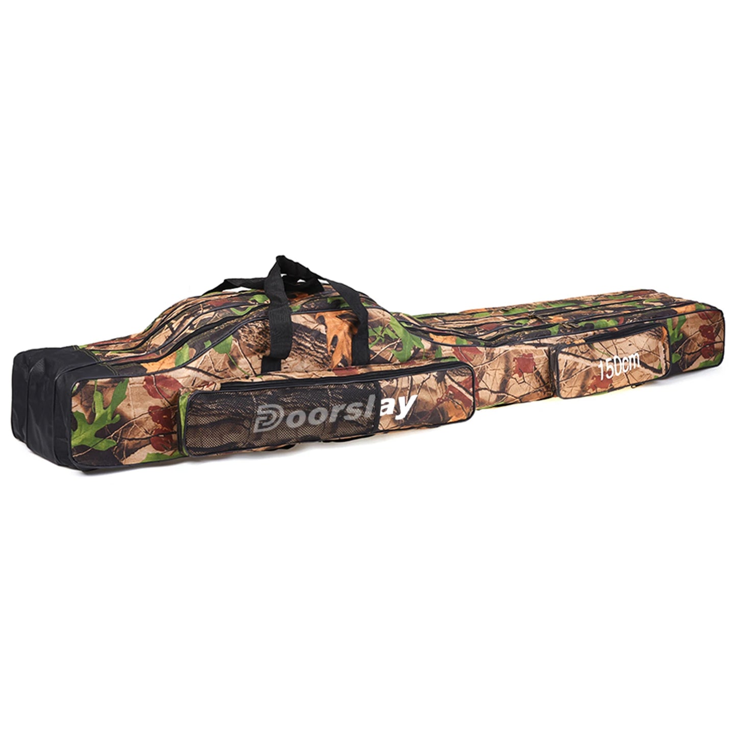 Doorslay 3 Layers Fishing Bag Portable Folding Fishing Rod Reel Bag Fishing Tackle Carry Case Travel Storage Bag Fishing Goods