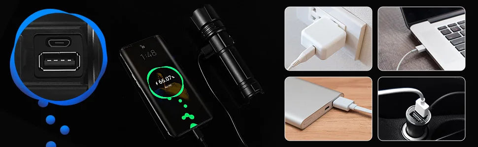 Goreit Flashlight P70. - 990000 Lumens, Rechargeable