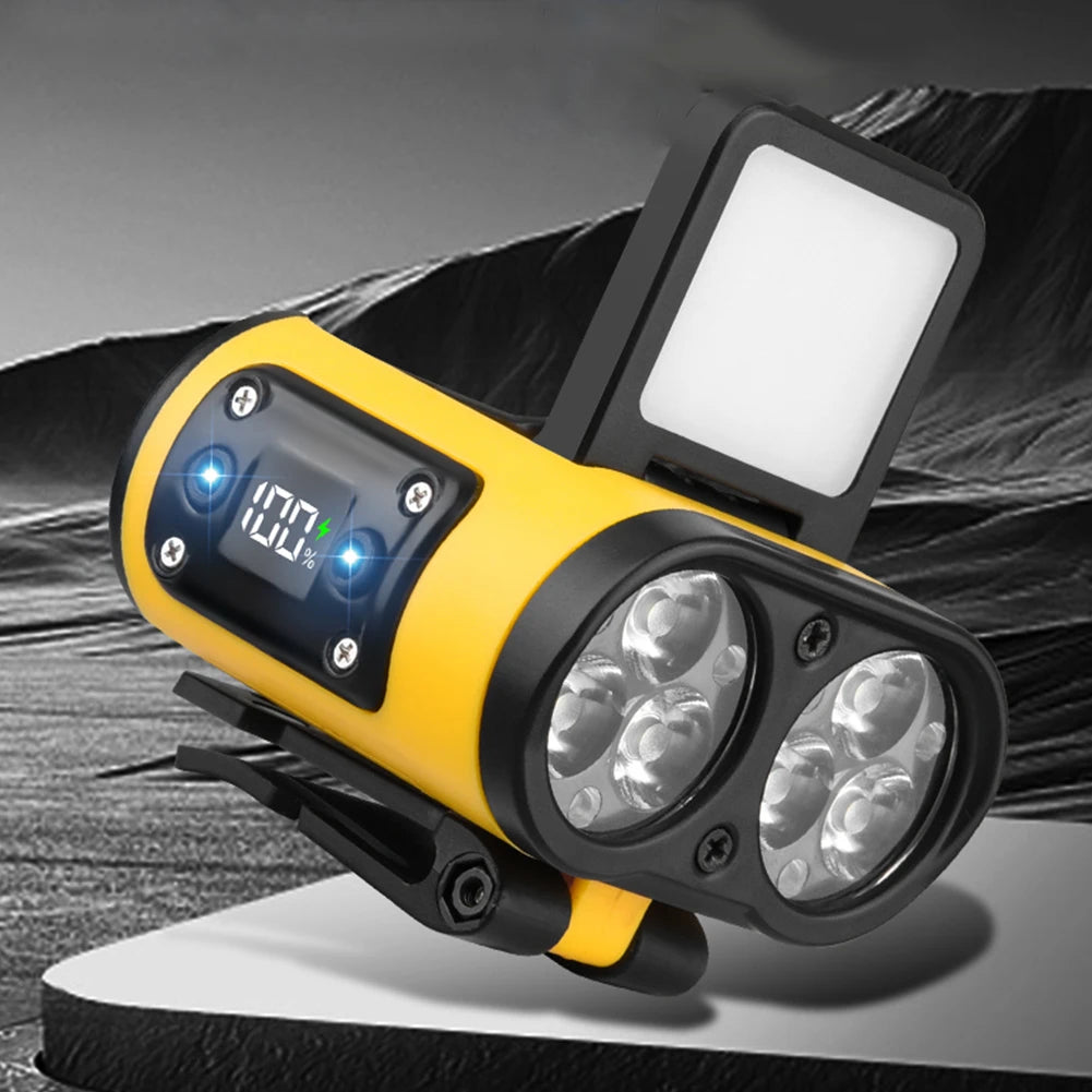 LED Headlamp Sensor COB Cap Clip Light USB Rechargeable Head Flashlight Built-in Battery Headlight Led Head for Fishing Camping