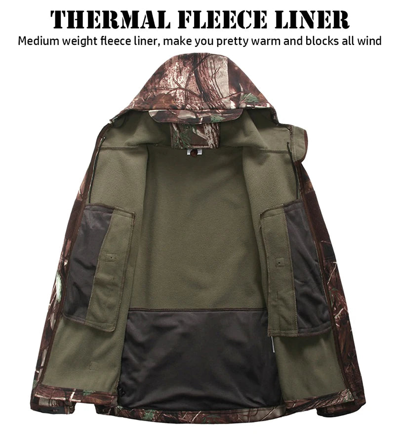 Silent Soft Shell Camouflage Hunting Jacket