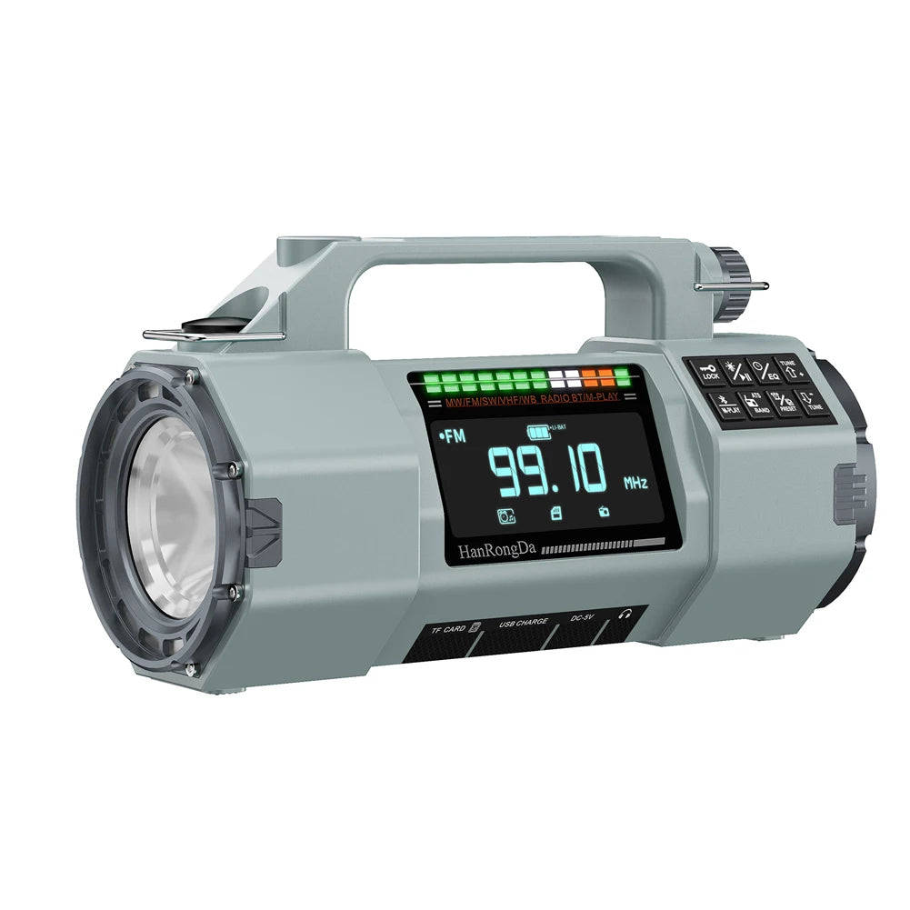 Emergency Solar Radio Hand Crank Radio FM MW SW VHF WB