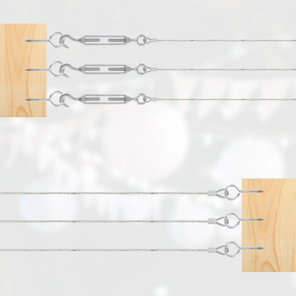 15/30m Stainless Steel Cable Rope Kits, Heavy Duty