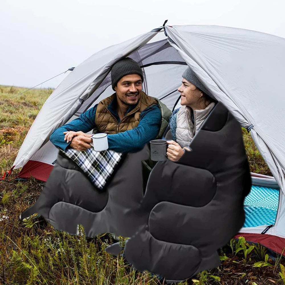 Double Sleeping Bag, For Two Adults (with 2 Pillows)