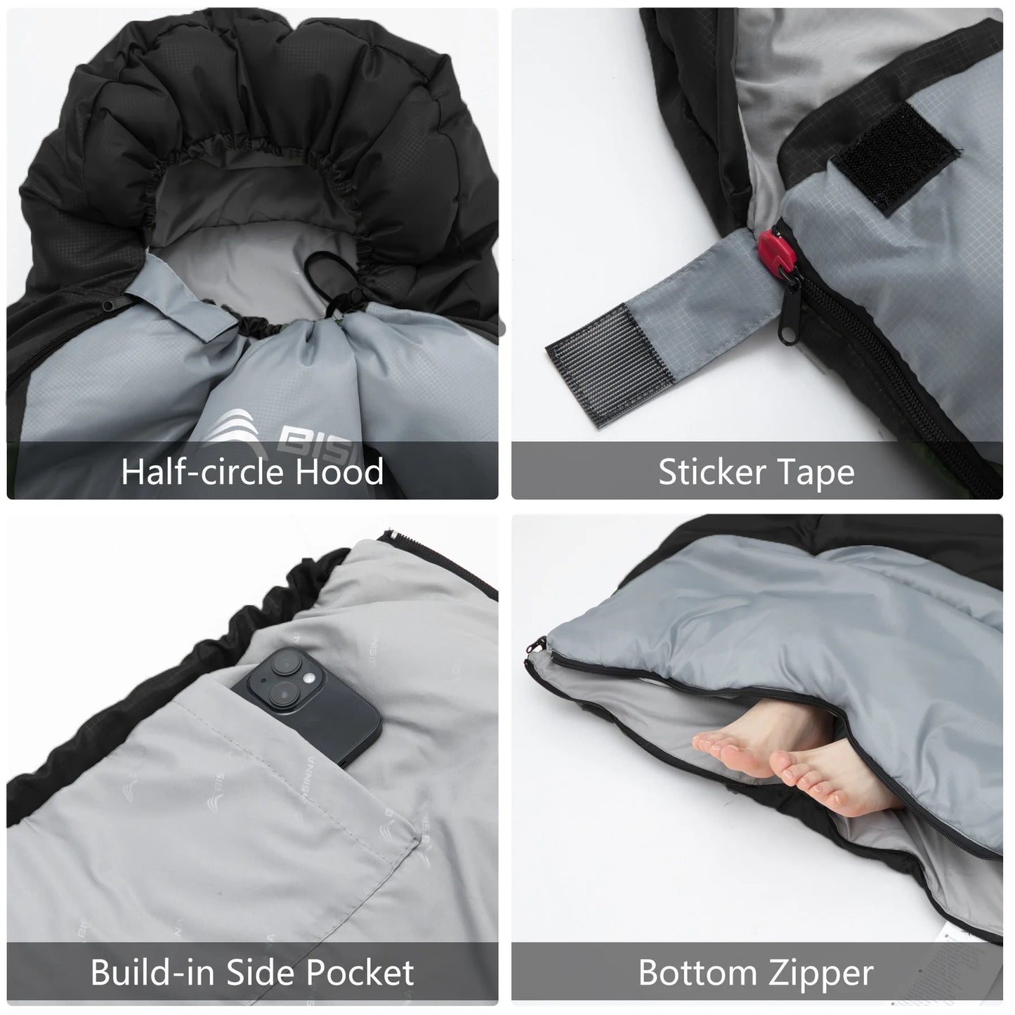 BISINNA Outdoor Ultralight Camping Sleeping Bag, cold weather -32F