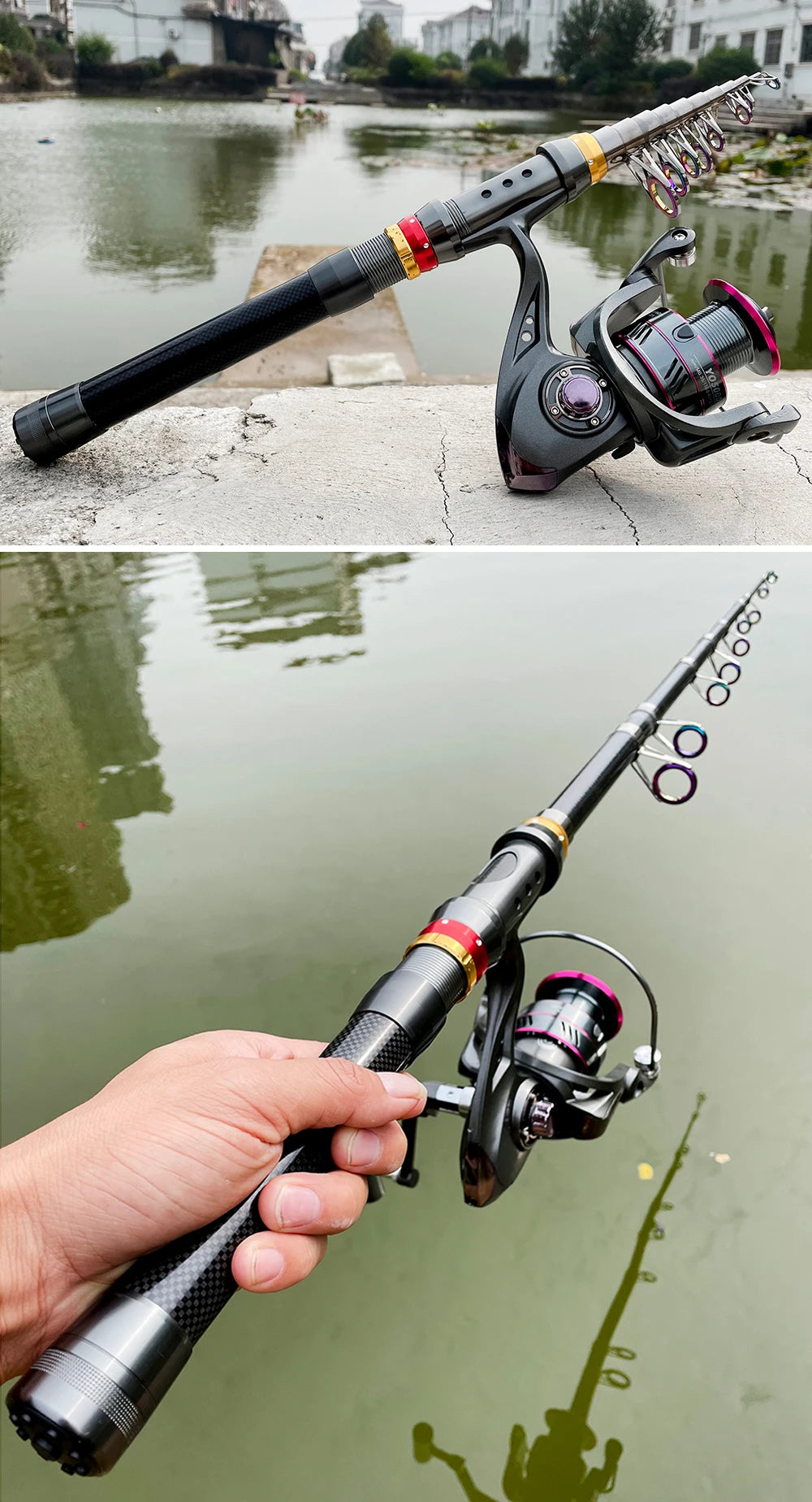 Pesca Carbon Fiber Fishing Rod And Reel Combo (1.8-3.6m)