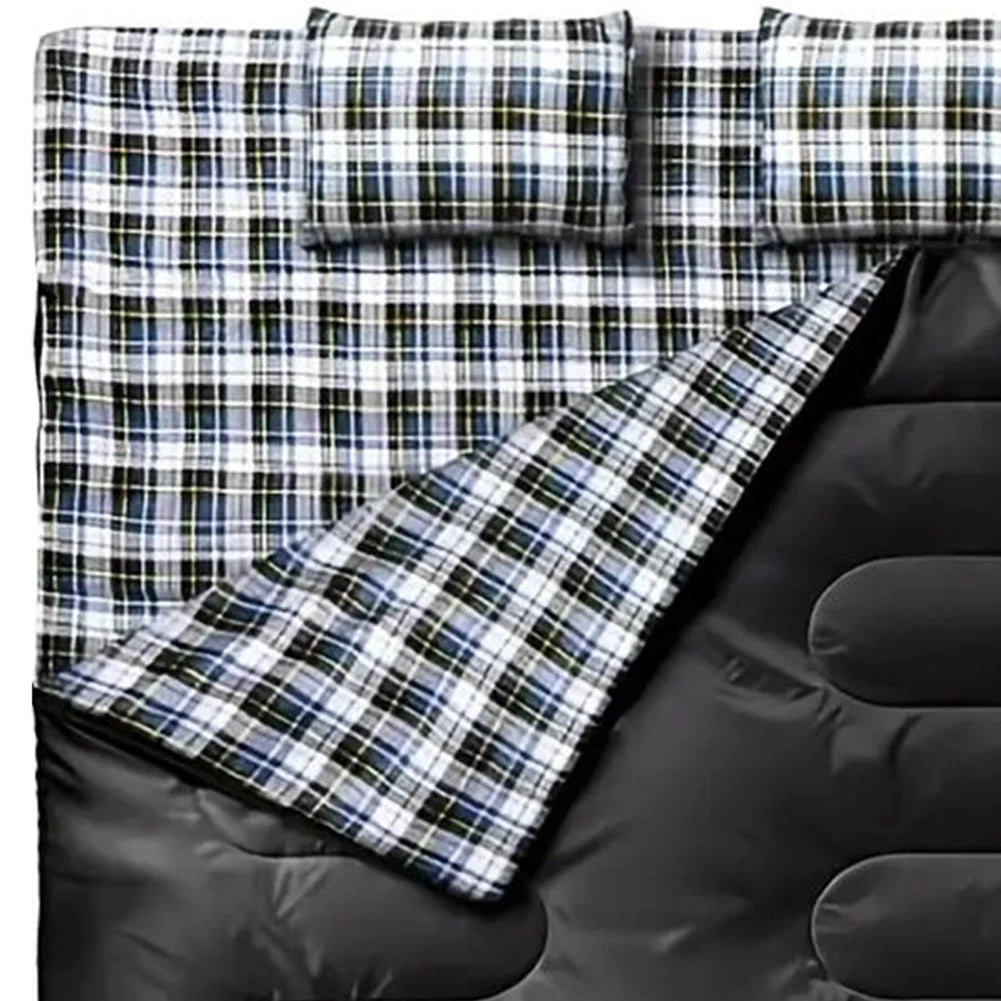 Double Sleeping Bag, For Two Adults (with 2 Pillows)