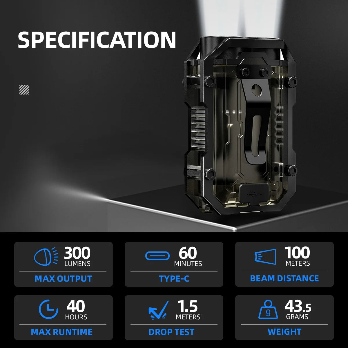 WARSUN SQ10 Mini LED Flashlight