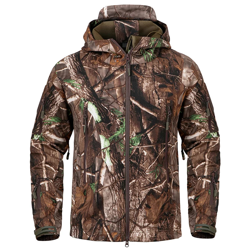 Silent Soft Shell Camouflage Hunting Jacket