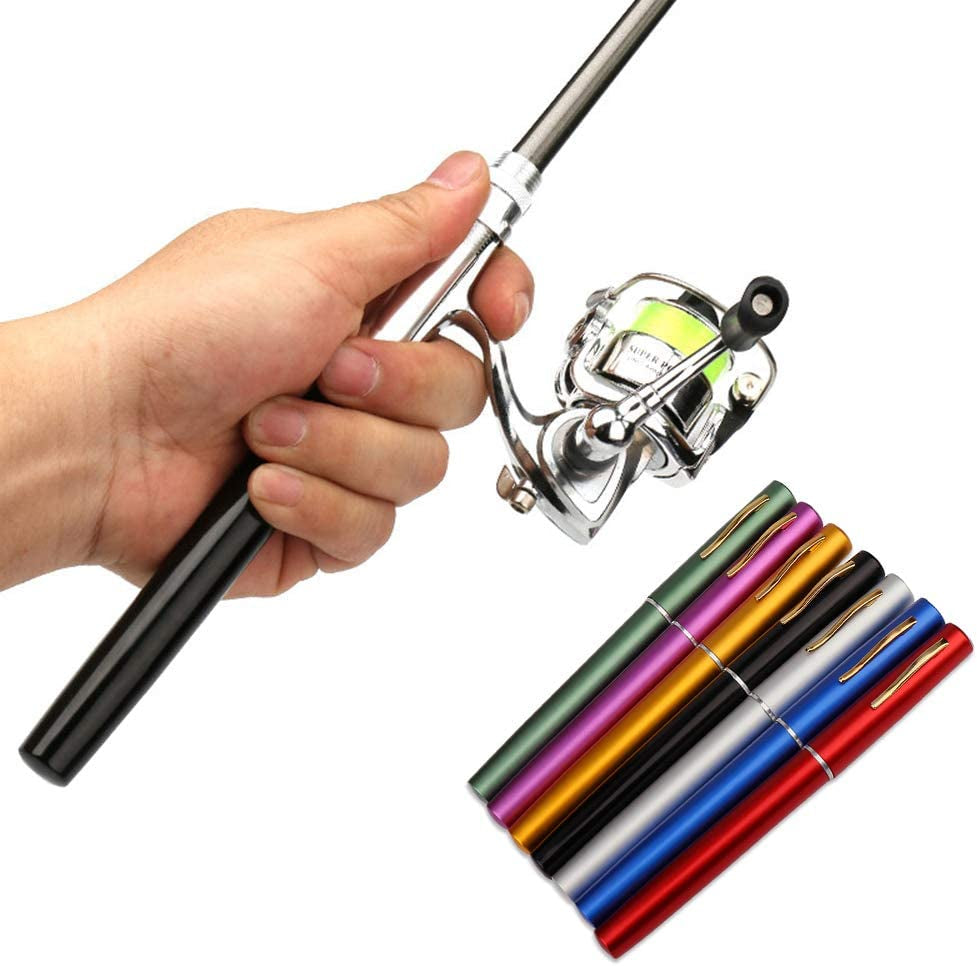 Lixada Telescopic Mini Pen Fishing Rod and Spinning Reel Combo Kit