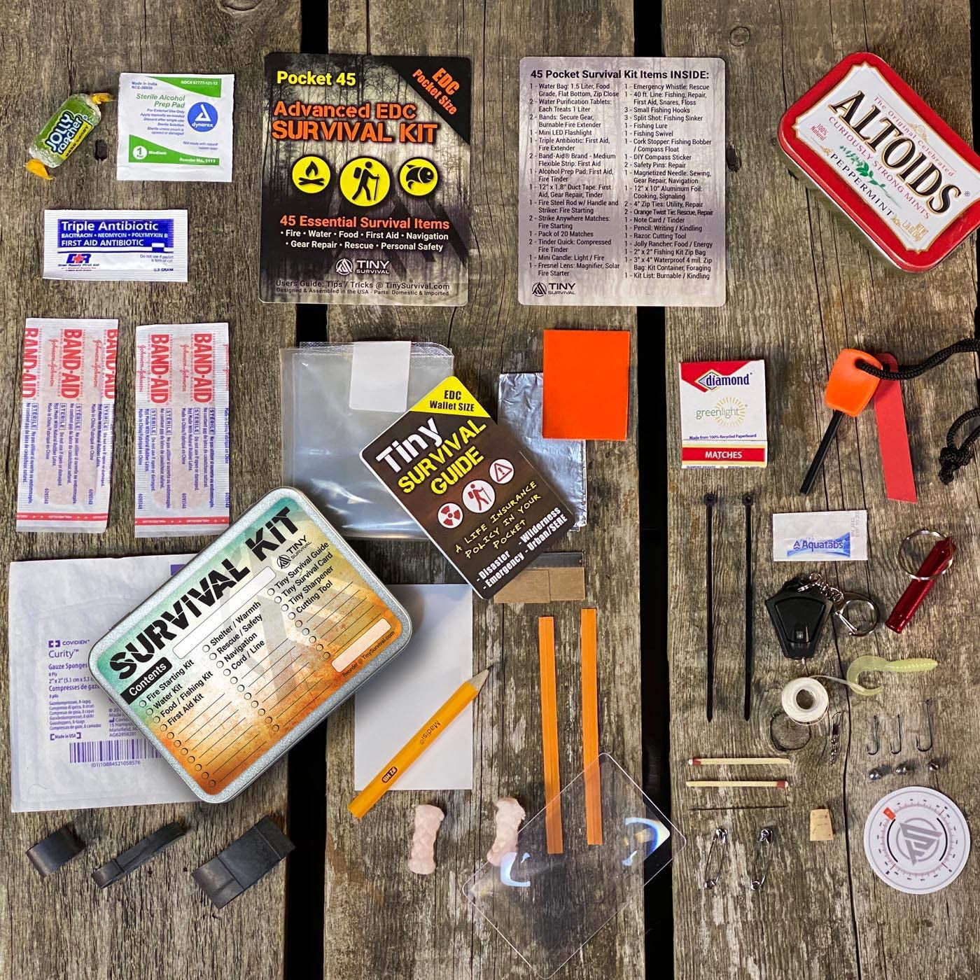 EDC Survival Kit Bundle: Comprehensive Kit with Tiny Survival Guide and Storage Tin for Emergency Preparedness and Tactical Use - Ideal Gift Option