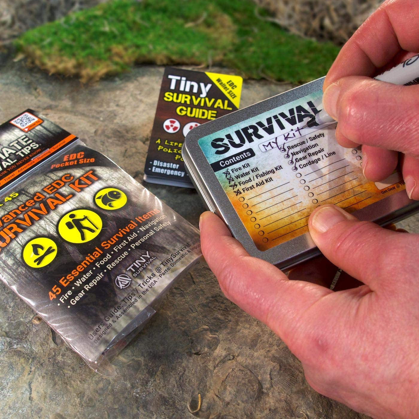 EDC Survival Kit Bundle: Comprehensive Kit with Tiny Survival Guide and Storage Tin for Emergency Preparedness and Tactical Use - Ideal Gift Option