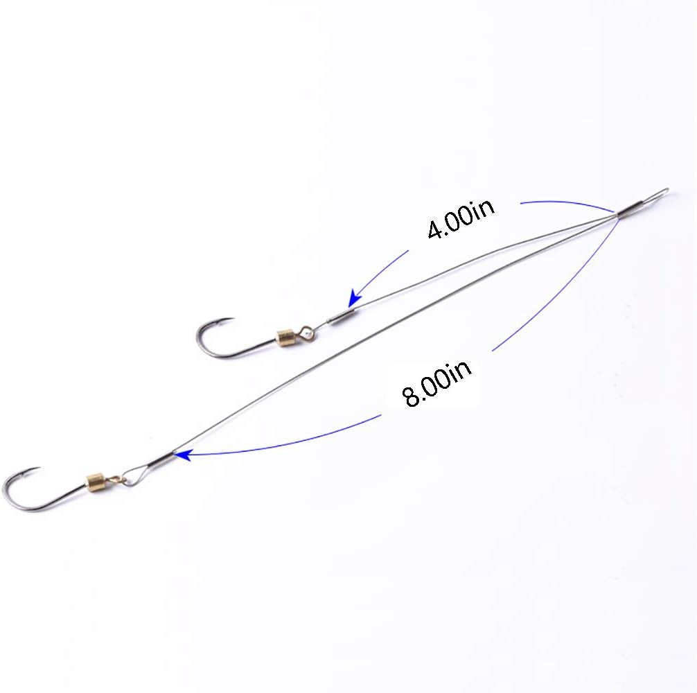 Dyxssm Stainless Steel Fishing Hooks and Leader Rigging Wire Set