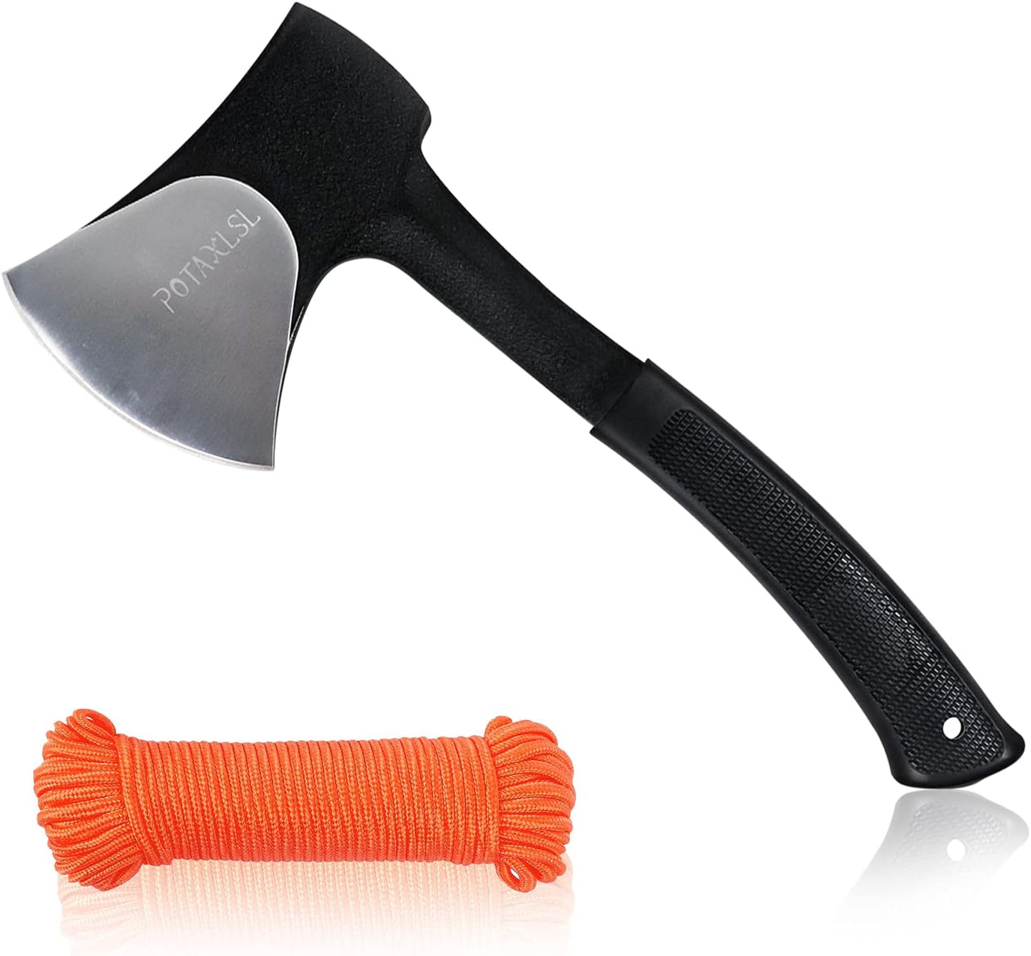Camping Axe - 11" Portable Tactical Axe with Rope, Durable Stainless Steel Blade and Unbreakable Handle for Outdoor Survival and Crafting
