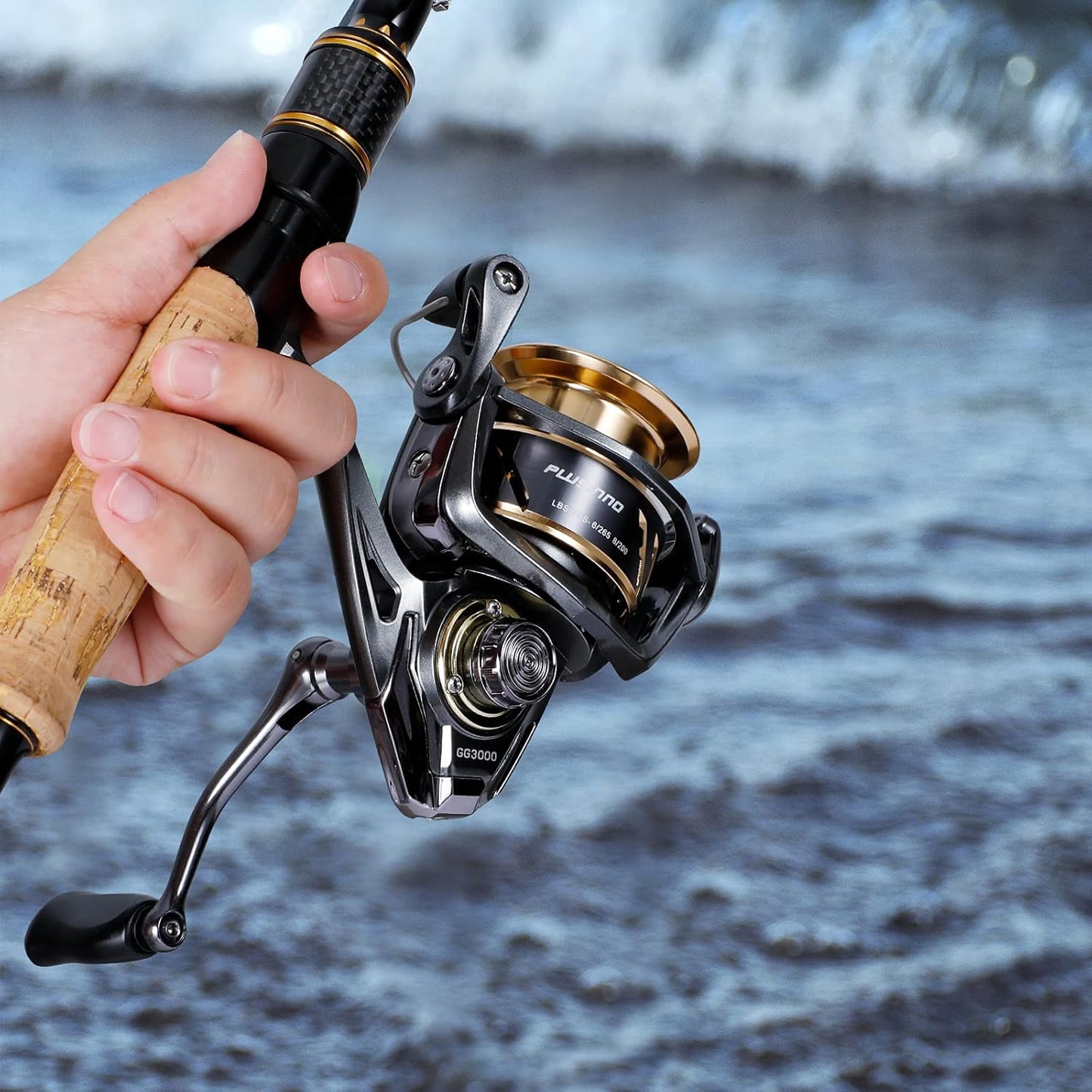 PLUSINNO GG High-Speed Spinning Reel with 5.1:1-5.7:1 Gear Ratio, 22-30 LB Drag System, 9+1BB Ultra Smooth Performance, Lightweight Design for Freshwater and Saltwater Fishing