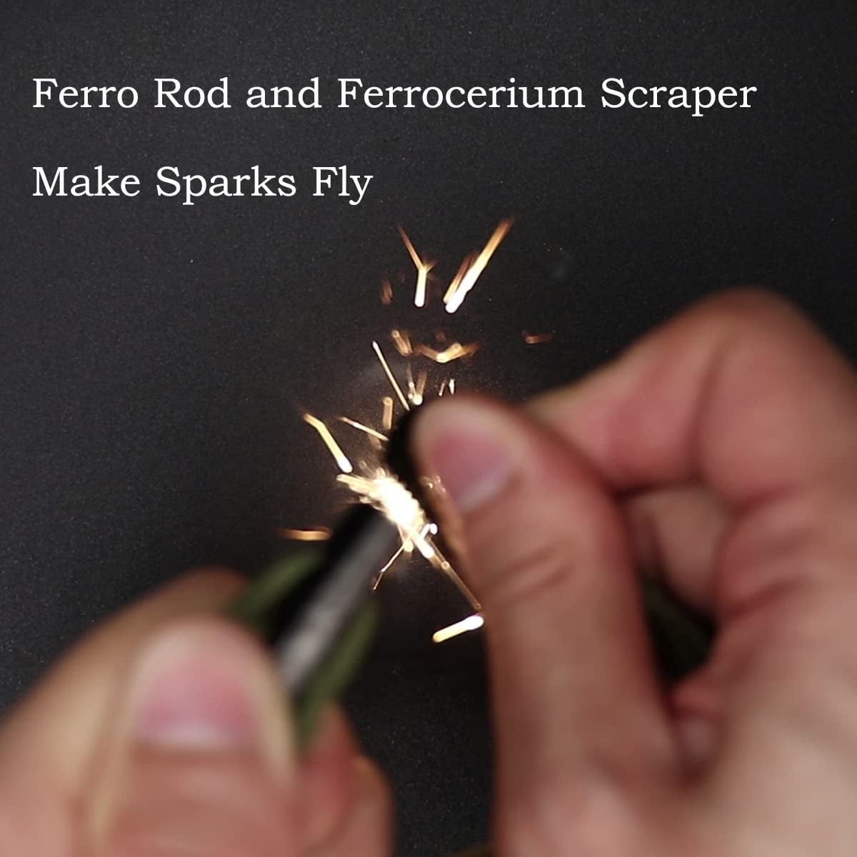 PSKOOK Survival Paracord Necklace with Flint and Steel - Essential Fire Starter for Camping, Hiking, and Backpacking