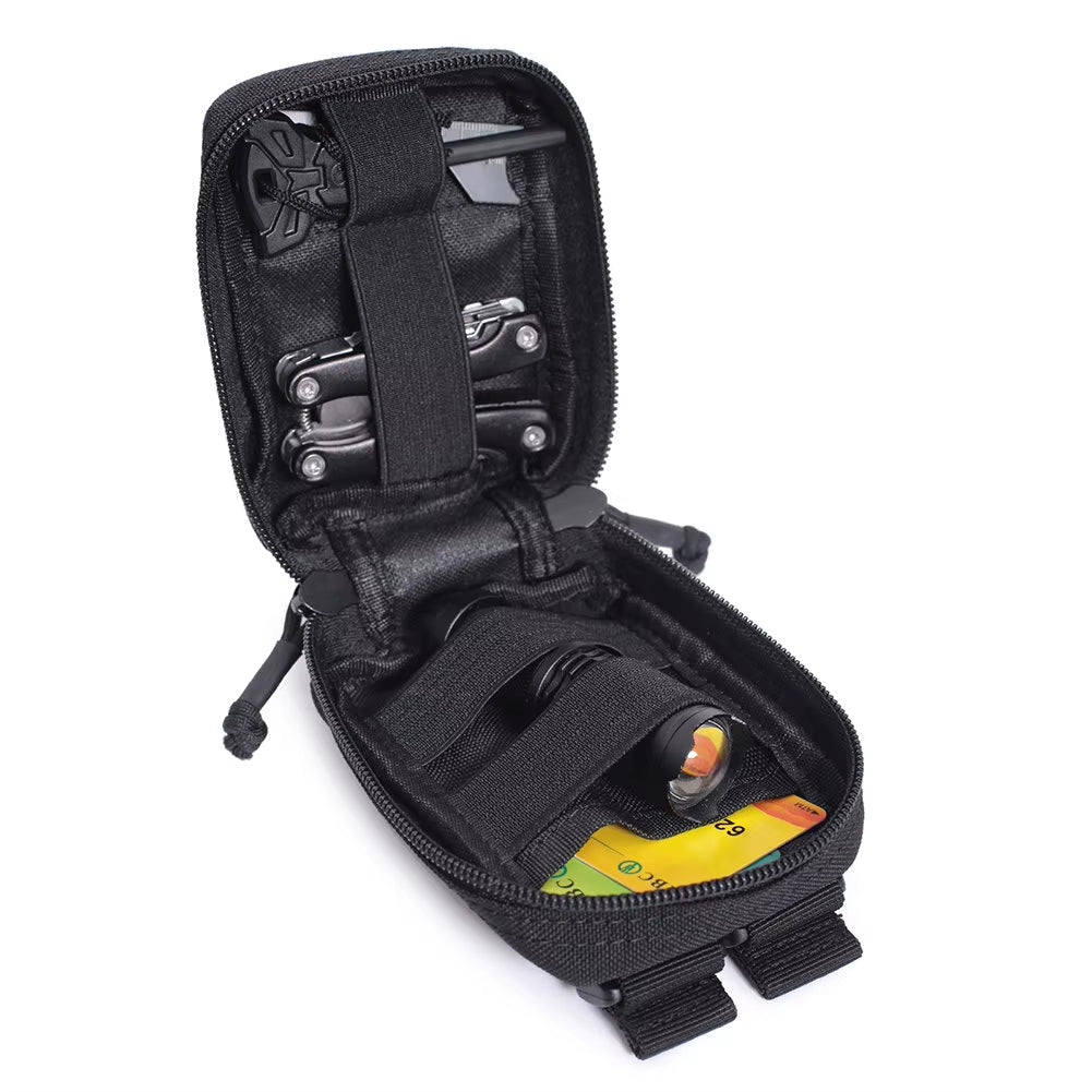 600D Tactical Molle Pouch - Outdoor Hunting, Hiking, and First Aid Waist Bag for Men - Ideal for Camping, Traveling, and Carrying Flashlights