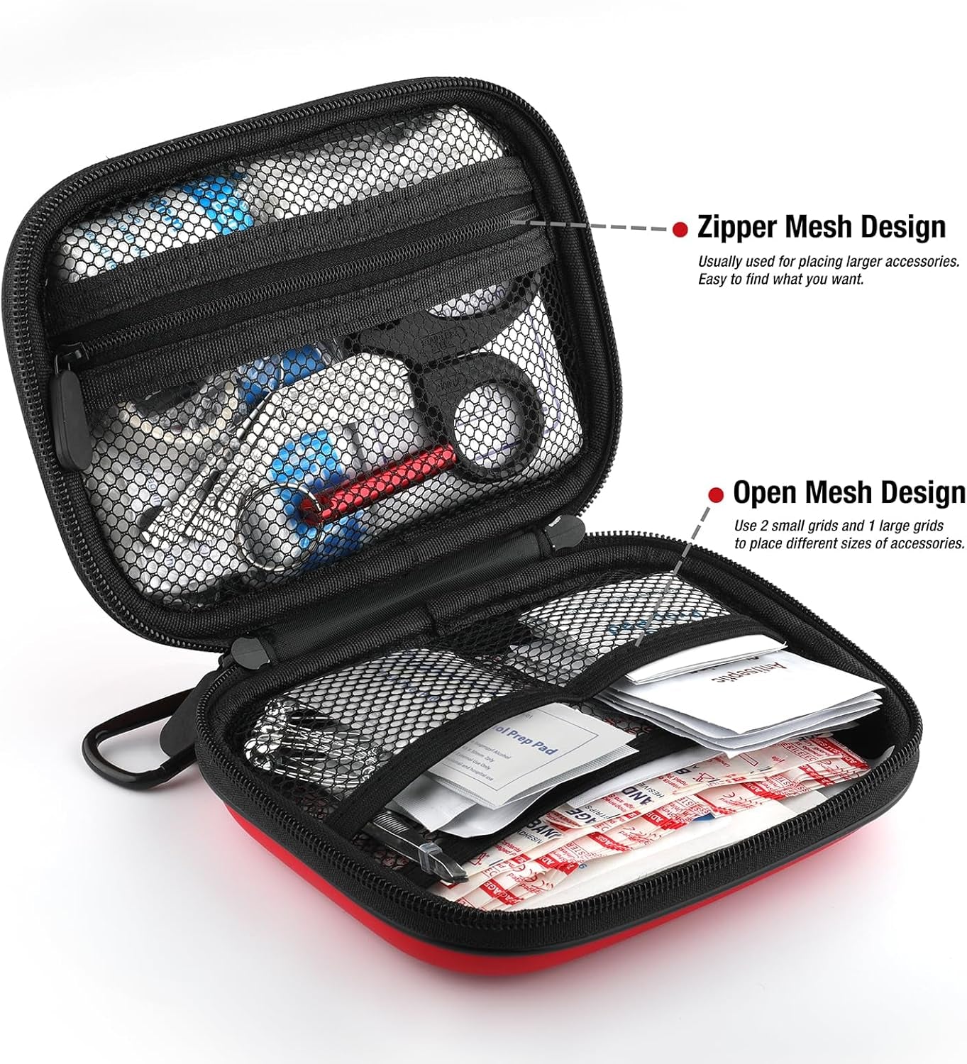 Kitgo Comprehensive First Aid Kit - 101 Essential Supplies in Waterproof EVA Case for Travel, Home, Sports, and Outdoor Activities (Black)
