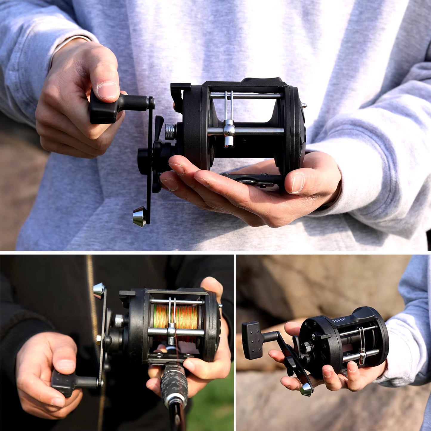 Sougayilang Baitcasting Trolling Fishing Reel - Versatile Left/Right Hand Design with High Line Capacity for Saltwater Fishing
