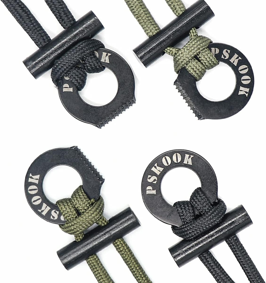 PSKOOK Survival Paracord Necklace with Flint and Steel - Essential Fire Starter for Camping, Hiking, and Backpacking