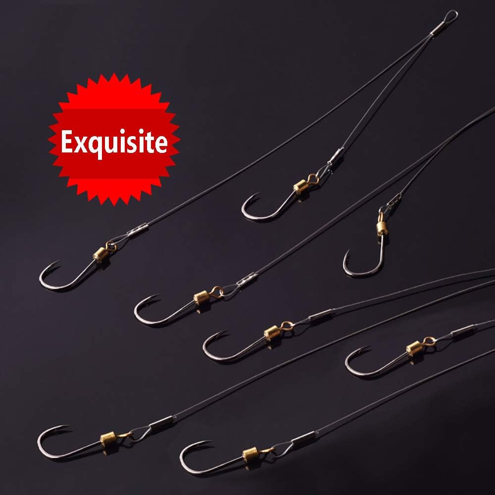 Dyxssm Stainless Steel Fishing Hooks and Leader Rigging Wire Set